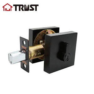 TRUST 7362-MB High Quality ANSI Grade 3 Square Rose Double Cylinder Deadbolt
