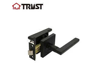 TRUST ZH036S-BK-MB Black Door Knobs Privacy Function Without Keys, Bedroom Bathroom Door Knobs Interior for Left or Right Handed Doors, Modern Door Levers