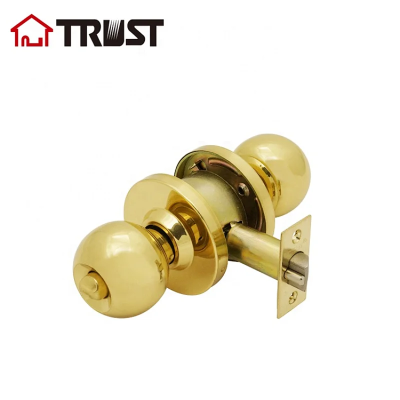 TRUST 4371-PB HDynasty Hardware AUG-00-26D Grade 2 Commercial Duty Office Door Keyed Lever Lockset, Polished Brass Finish