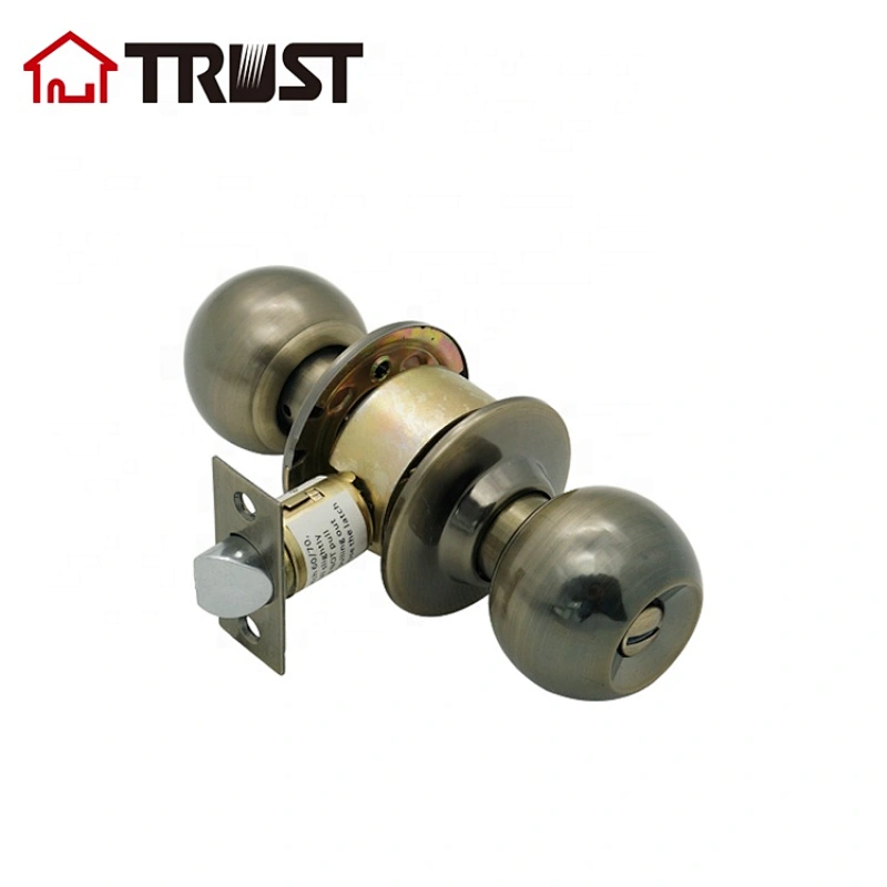 TRUST 3872-AB Grade 3 Cylindrical Privacy Door Lock Bathroom Knob Handle