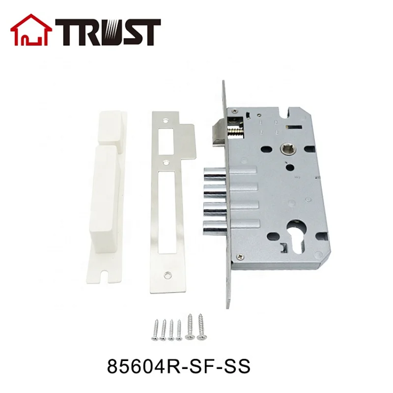 TRUST 8560-4R-SF-SS Standard european lock body  stainless steel mortise cylinder door lock body with 4  Bolt