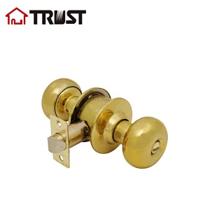 TRUST 3352-PB  Double Sided Washroom Bathroom Door Lock Knob Cylindrical Knob Lock For Wooden Door