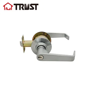 TRUST 3431-SC  ANSI Grade 3 Lever Handle Cylindrical Door Lock In Satin Chrome