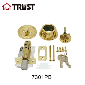 TRUST 7301-PB ANSI Grade 3 American Single Cylinder Deadbolt Door Lock In Polish Brass