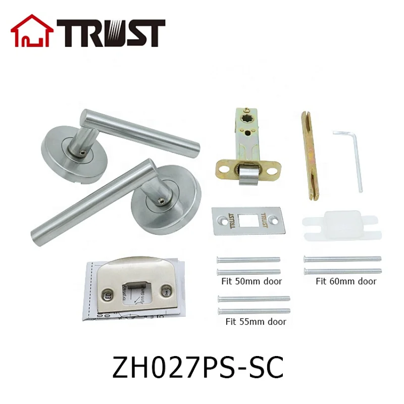 ZH027 PS-SC- Contemporary / Modern Door Handles / Levers  Passage in Satin Chrome Finish