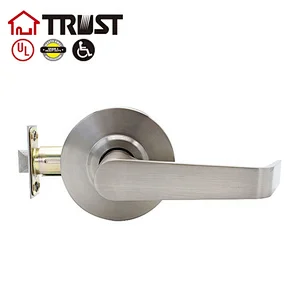 TRUST 4579-A-SN ANSI Heavy Duty Designer Commercial Lever Door Lock (Satin Nickle, 26D), Grade 2 Industrial Door Handle - UL 3 Hour Fire Rated