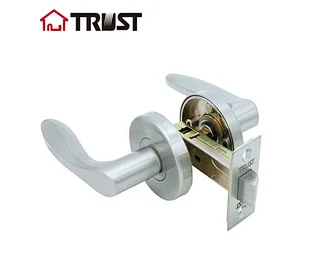 TRUST ZH028 PS-SC Modern Door Handles Levers ( Passage) in Satin Chrome - Polished Chrome Finish