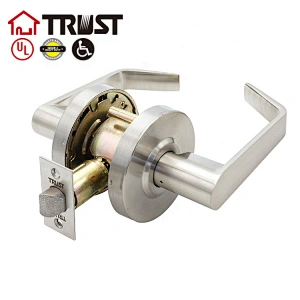 Trust 4573-SN Heavy Duty Designer Commercial Lever Door Lock (Passange Keylock, Satin Nickle, 26D) Grade 2 Industrial Door Handle - UL 3 Hour Fire Rated)