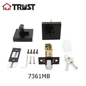 TRUST 7361-MB  Single Cylinder ANSI  Square Rose Deadbolt For Wooden Door