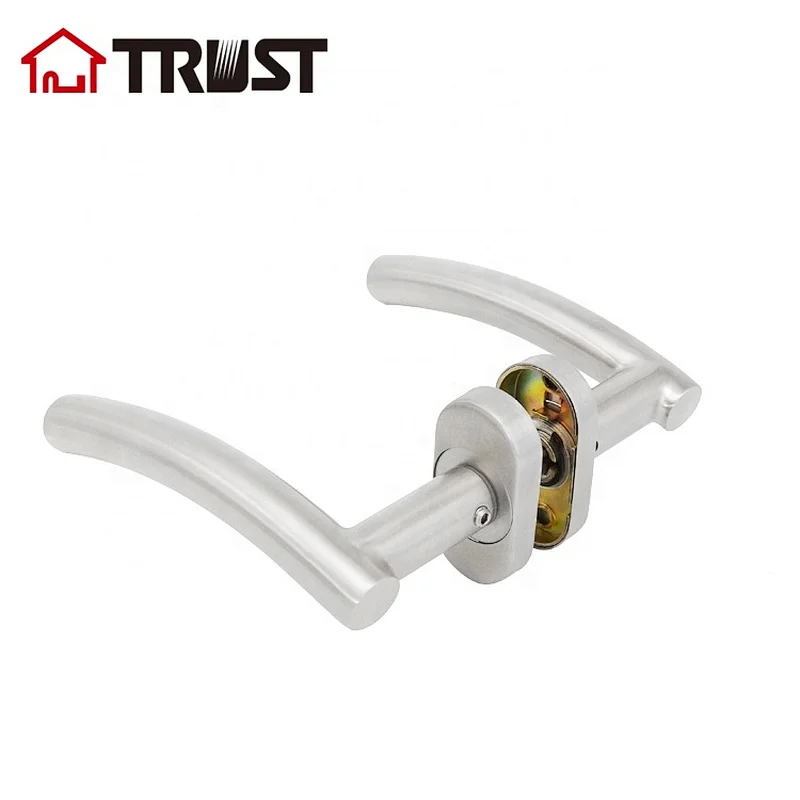 TRUST TH008-SS-OV  Euro Standard Hollow Door Lock Oval RoseTube Door Handle
