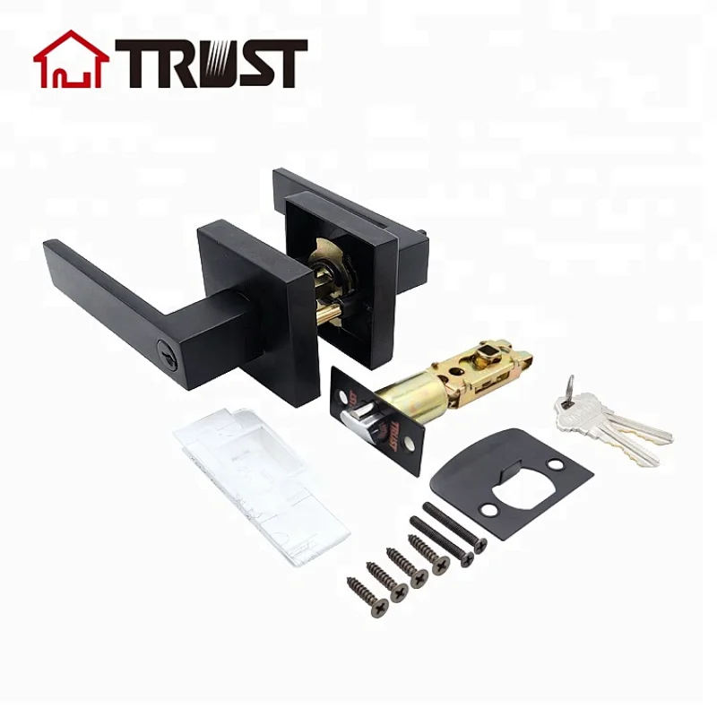 TRUST 6911-MB  Heavy duty Lever Lock in Matt Black Square Keyed Entry ANSI Door Lock