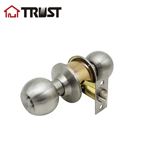 TRUST 3871-SS Interior Door Handles Cylinder  Stainless Steel Security Rose Handle Knobs Lock