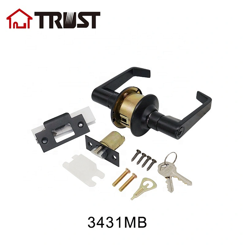 TRUST 3431-MB Hot Sale American Cylindrical Lever Handle Lock Set Security Door Lock For Residential Housing