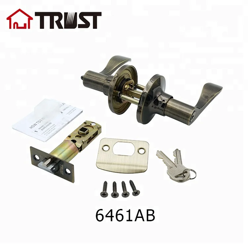 TRUST 6461-AB  High Quality ANSI Grade 3 KW 1 Keyway Tubular  Lever Lock With Brass Cylinder