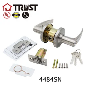 TRUST 4484-SN Dynasty Hardware Commercial Keyed Storeroom Lever, Satin Nickle
