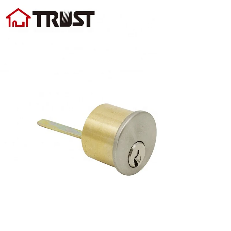 TRUST 7351-SS ANSI Grade 3 Single Deadbolt Lock Brass Cylinder and Key