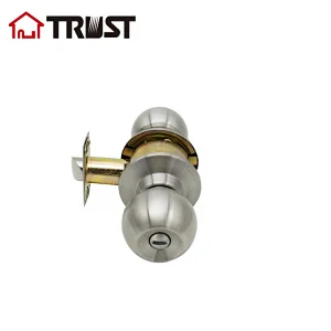 TRUST 3872-SS Grade 3 SS304 Privacy Cylindrical Knob Lock With Keys For Bathroom Room