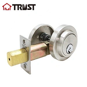 TRUST 4381-R-SN Round Rose High Security Stainless Steel Lock Grade 2 Single Deadbolt