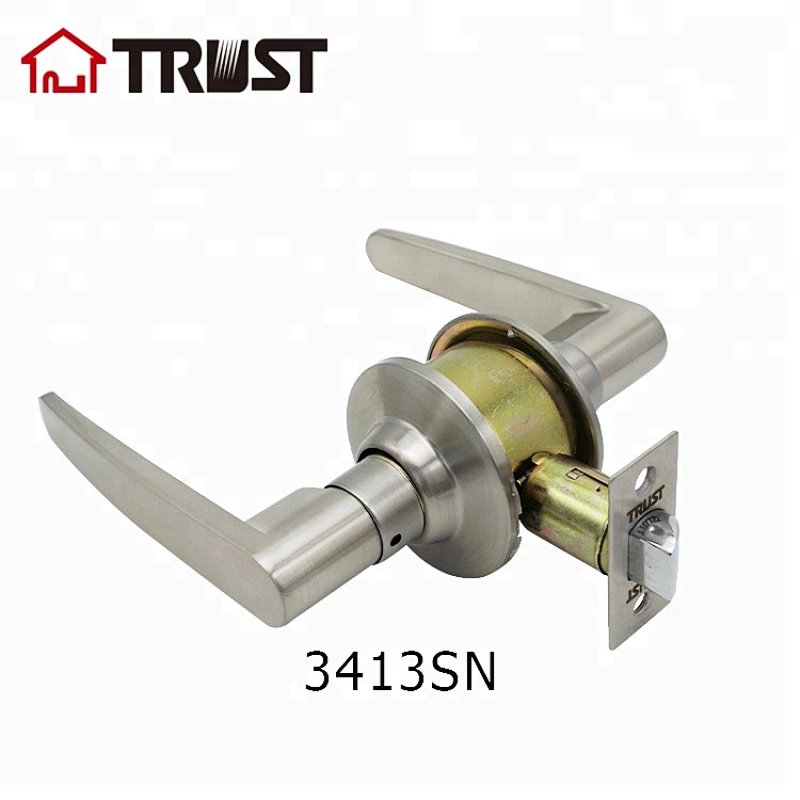 TRUST 3413-SN  American Style Ansi Grade 3 Cylindrical Lever Handle Interior Doors Passage function Door Lock