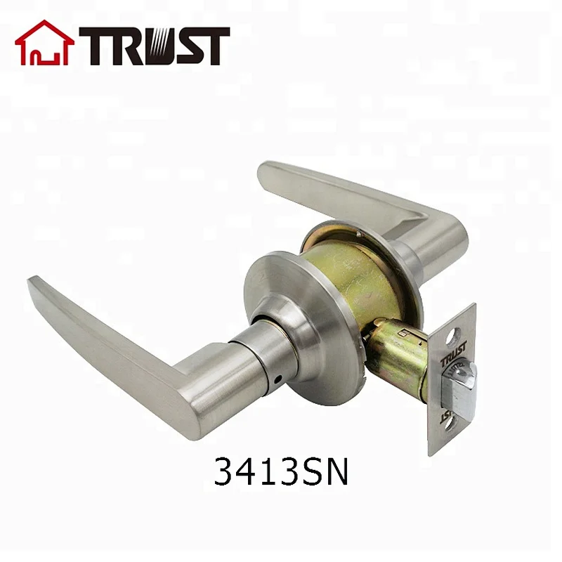 TRUST 3413-SN  American Style Ansi Grade 3 Cylindrical Lever Handle Interior Doors Passage function Door Lock