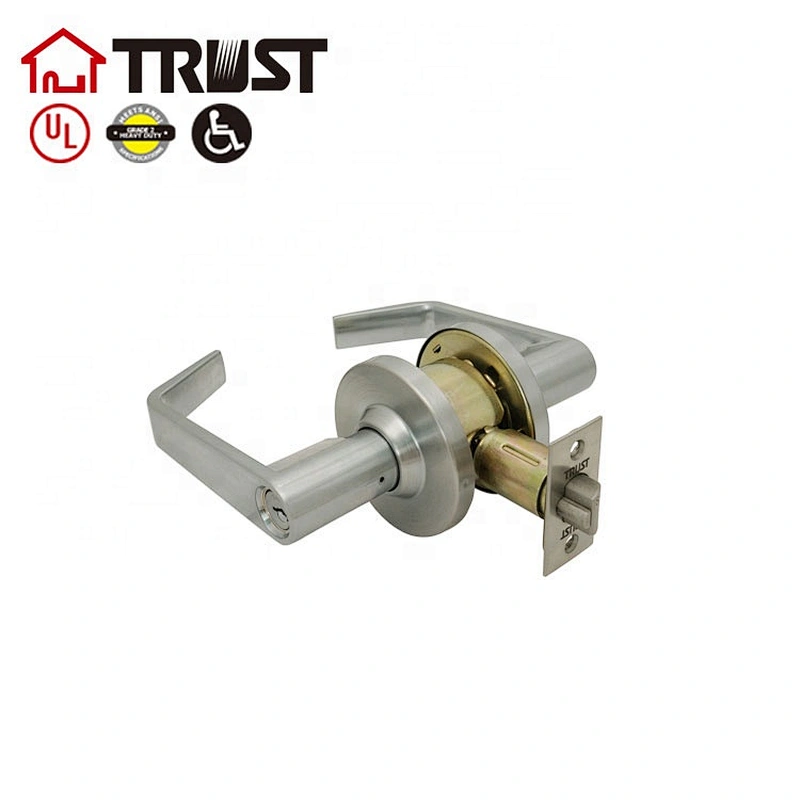 TRUST 4478 E(F87)-SC Heavy Duty Designer Commercial Lever Door Lock (Satin Chrome, 26D) , Grade 2 Industrial Door Handle - UL 3 Hour Fire Rated