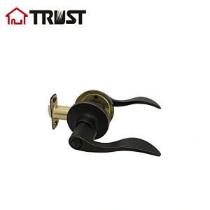 TRUST 6462-RB  ANSI Grade 3 Hot Sale Bathroom Lever Lock Privacy Black Door Handle Lock