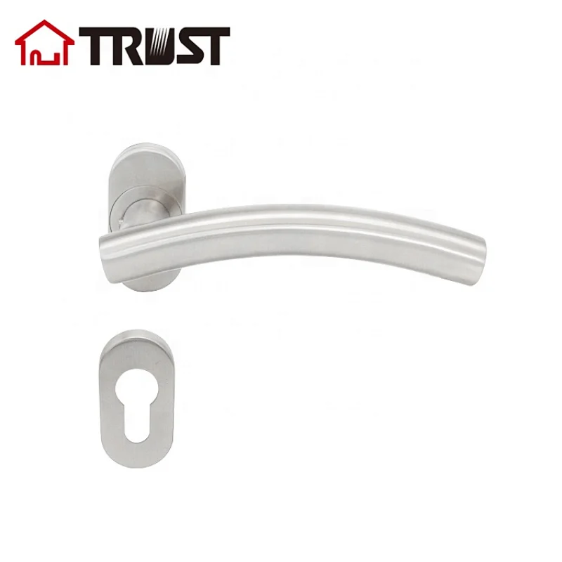 TRUST TH008-SS-OV Euro Standard Hollow Door Lock Oval RoseTube Door Handle