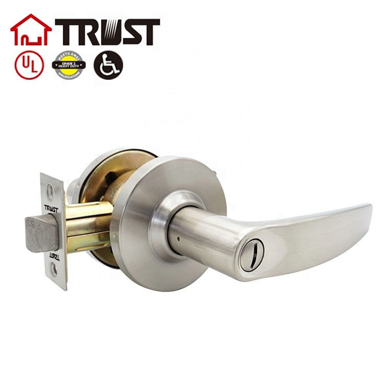 TRUST 4412-SN Heavy Duty Grade 2 Commercial Cylindrical Bedroom Lever in Satin Chrome