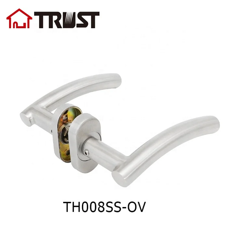 TRUST TH008-SS-OV  Euro Standard Hollow Door Lock Oval RoseTube Door Handle