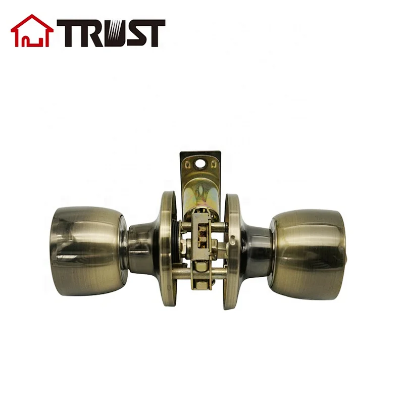 TRUST 6111-AB Factory Price  Best Quality  ANSI Grade 3 Tubular Knob Door Lock Antique Brass Finish