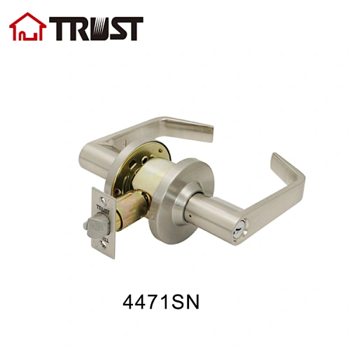 TRUST 4471-SN Dynasty Hardware Grade 2 Commercial Duty Office Door Keyed Lever Lockset, Satin Nickle Finish