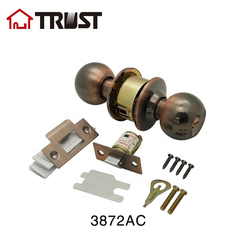 TRUST 3872-AC Stainless Steel  Privacy Round Knob Door Lock Antique Copper