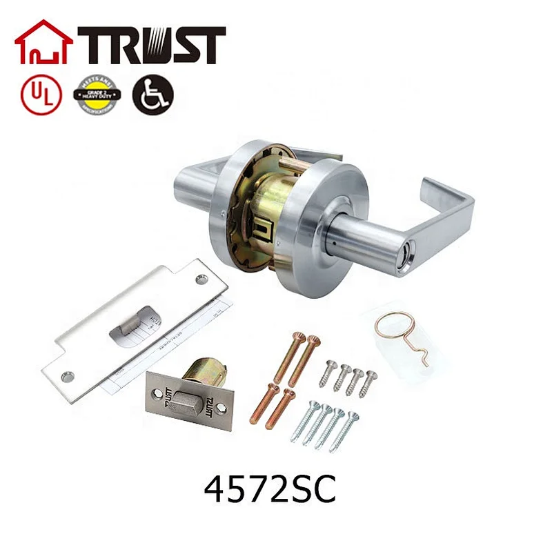 TRUST 45 SeriesHeavy Duty Designer Commercial Lever Door Lock (Satin Chrome, 26D) Grade 2 Industrial Door Handle - UL 3 Hour Fire Rated