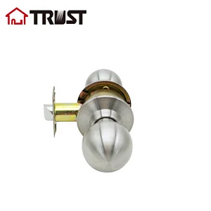 TRUST 3873-SS Interior Door Passage Cylinder Stainless Steel Easy Installation Round Knob Door Lock