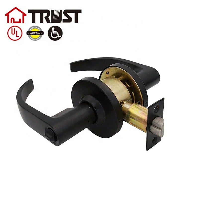 TRUST 4491-MB ANSI Dynasty Hardware Commercial Keyed Office Entry Lever, Matt Black Finish
