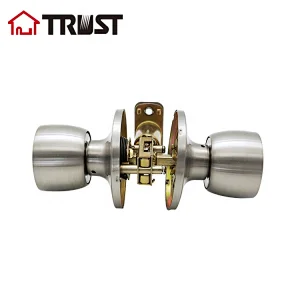 TRUST 6111-SS Security Grade 3 Tubular Knob Brass Cylinder Door Lock In Stainless Steel Finish