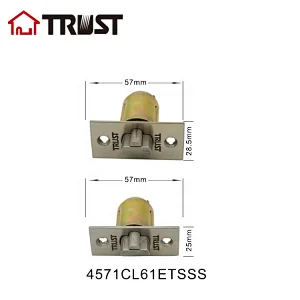 TRUST 4571CL61ETSSS Grade 1 Commercial Cylindrical Door Latch Knob Lock Entry Door Bolt