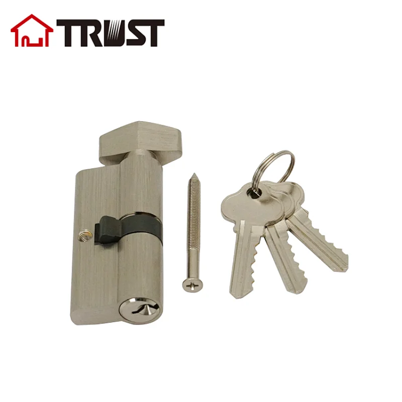 TRUST A60-SN-L01  European cylinder With Rhombus Shape Turn In Satin Nickel