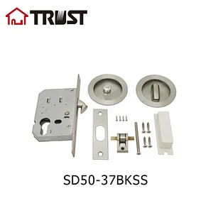 TRUST SD50-37BKSS  SS304 Bathroom Sliding Door Lock With Mortise Lock