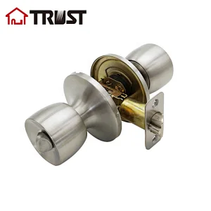 TRUST 6111-SS Security Grade 3 Tubular Knob Brass Cylinder Door Lock In Stainless Steel Finish