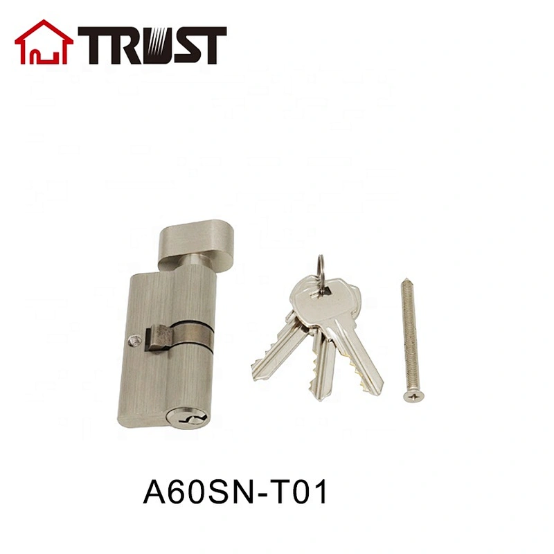 华信A60SN-T01 单开系列欧标锁芯 锁芯普通匙电脑匙葫芦纯铜锁芯 五金门锁配件