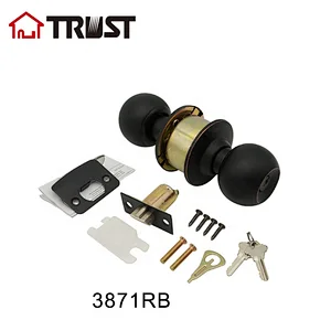 TRUST 3871-RB Door Knob Lock Entry Door Handle Lock Keyed Entry Knob ORB