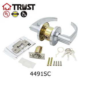 TRUST 4491-SC Dynasty Hardware Commercial Keyed Office Entry Lever, Satian Chrome Finish
