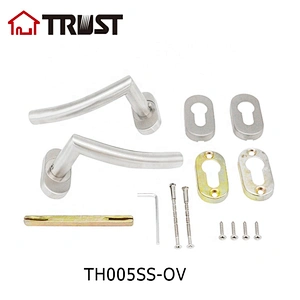 华信TH005-SS-OV 不锈钢执手锁 欧标分体锁房门浴室卫生间门锁