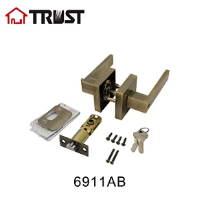 TRUST 6911-SN Original factory interior door security lock entrance handle set handles black in low price