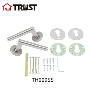 TRUST TH009-SS Euro Standard Hollow Stainless steel lever door handle for wooden metal steel door