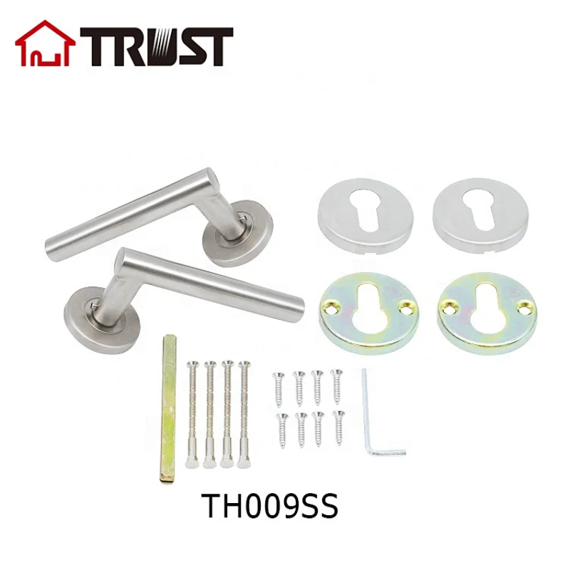 TRUST TH009-SS Euro Standard Hollow Stainless steel lever door handle for wooden metal steel door