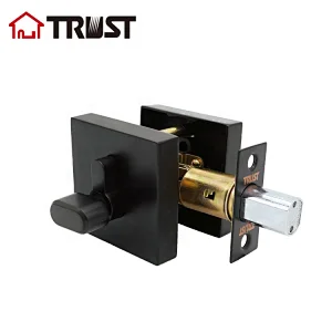TRUST 7361-MB  Single Cylinder ANSI  Square Rose Deadbolt For Wooden Door