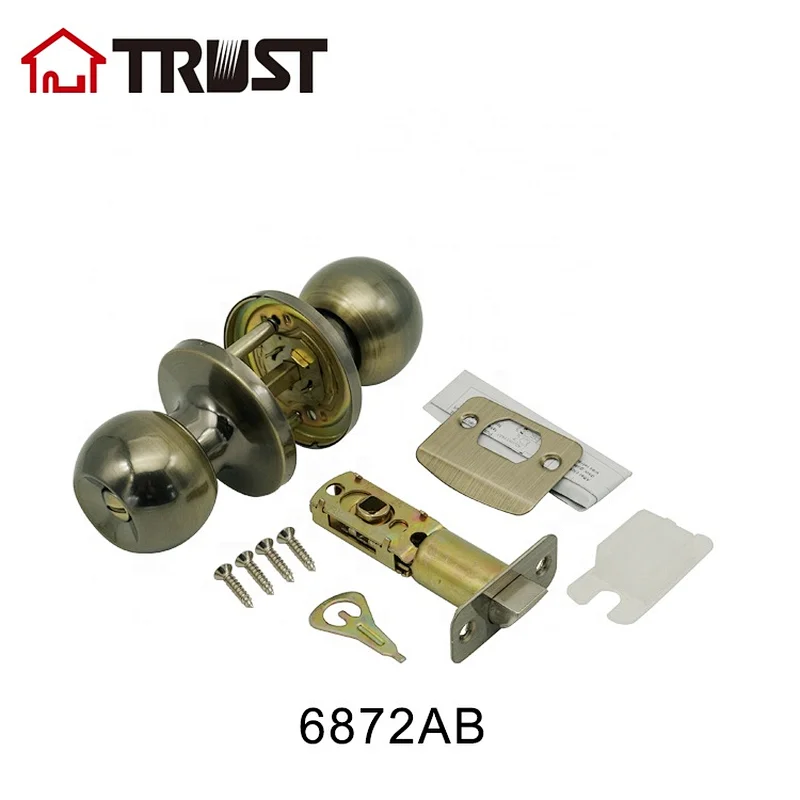 TRUST 6872-AB  Tubular Round SS304 ANSI Grade 3 High Safety door knob lock