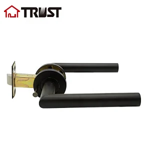 TRUST TH003-BL-BK  Bathroom Tube Lever Handle Privacy Door Lock Black Color Handle